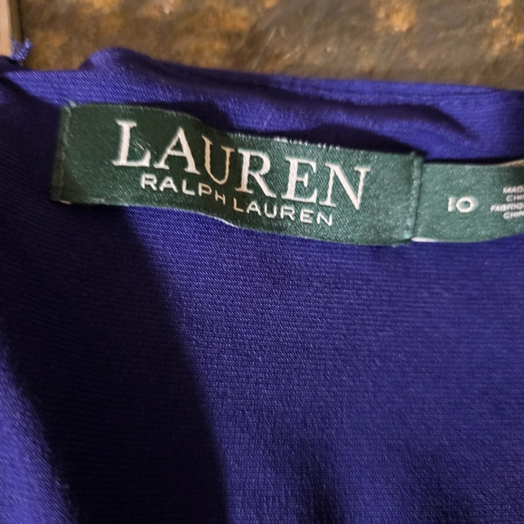 Ralph Lauren Royal Blue Ruched Sheath Dress with Dolman Sleeves. Sz 10 - Picture 5 of 6